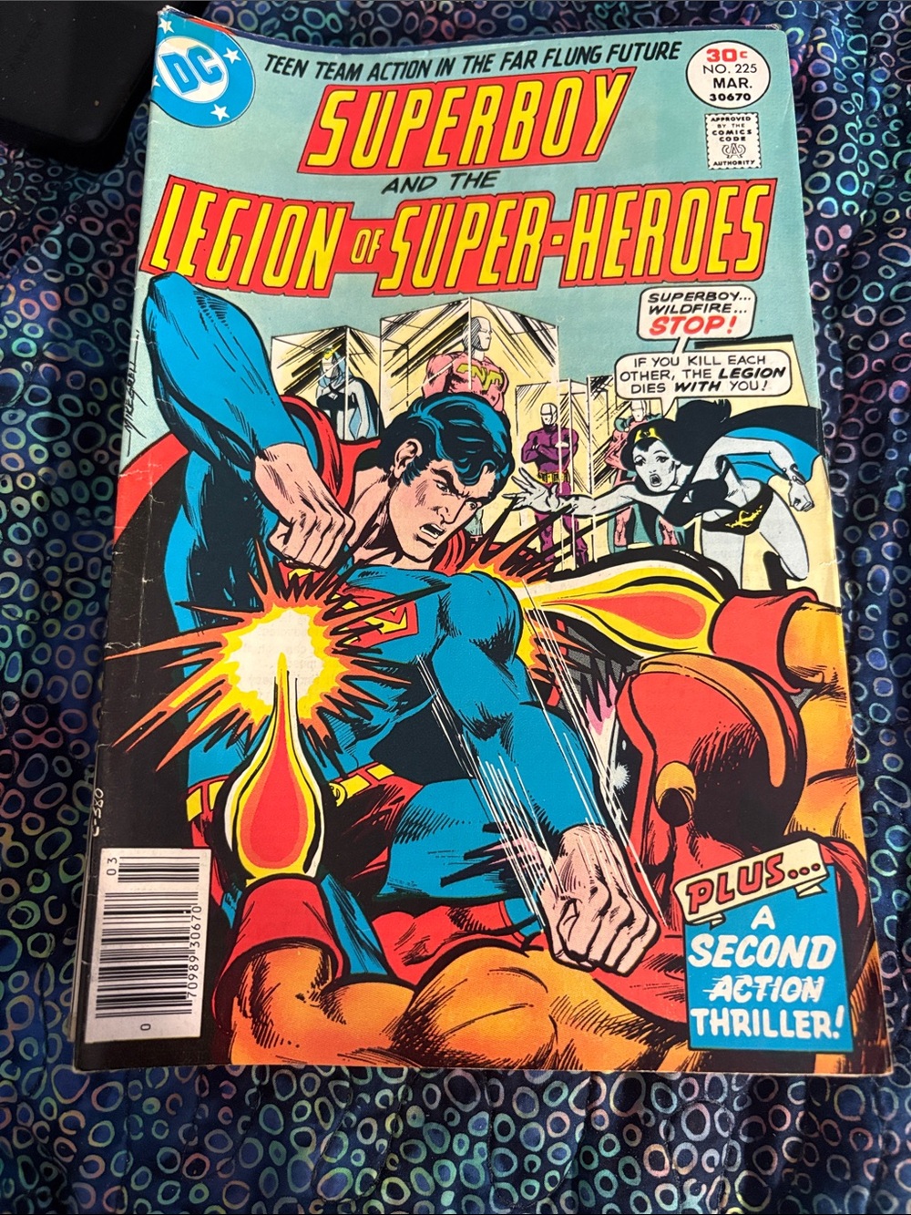 DC Superboy Comic Book Cover - Blue, Red, Yellow